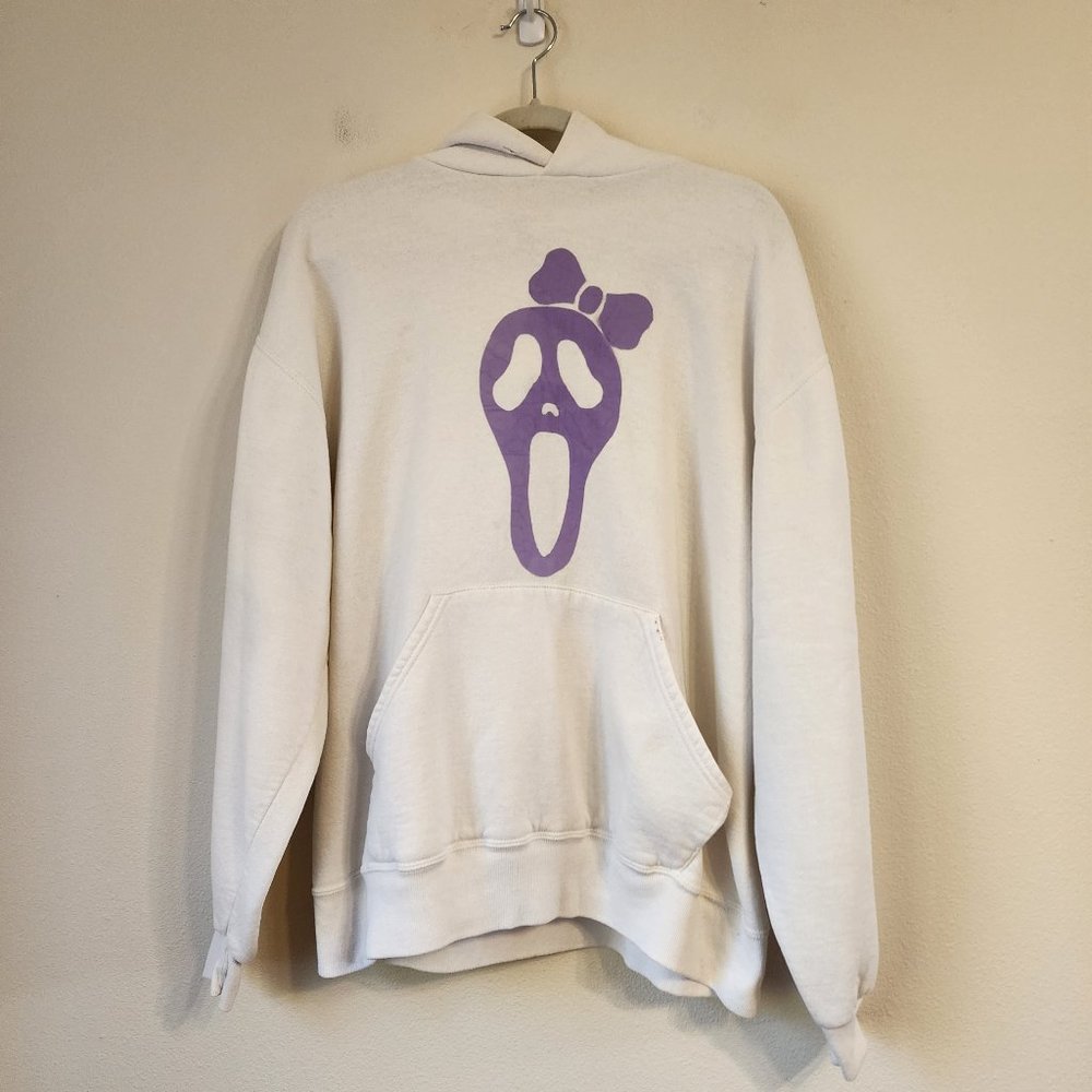 Russell Athletic Women's Sweatshirt Hoodie,Graphic Print, size L, White, Casual